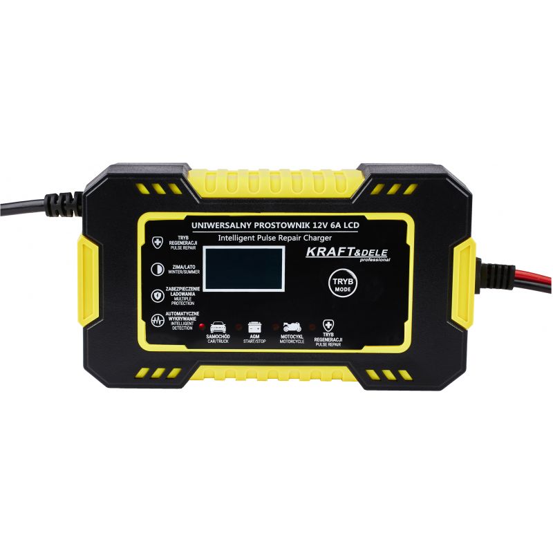 Automatyczny prostownik akumulatorowy LCD 12V / 6A KD1290