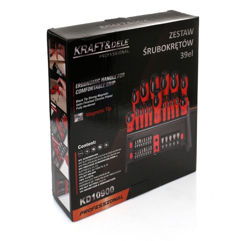 Zestaw śrubokrętów i bitów 39el. KD10900