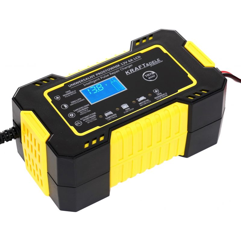 Automatyczny prostownik akumulatorowy LCD 12V / 6A KD1290