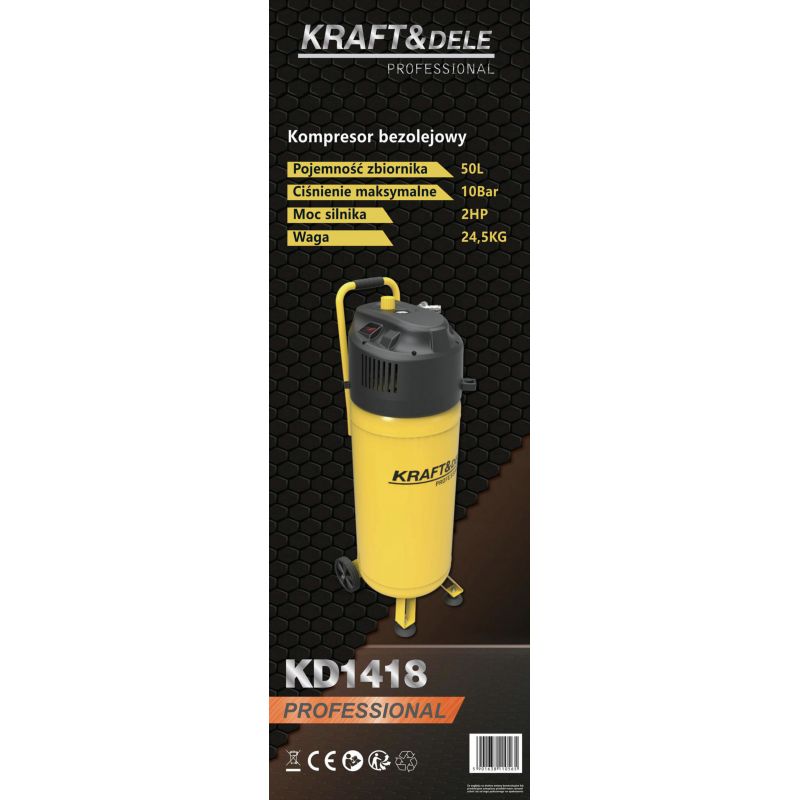 Kompresor bezolejowy 50L 10bar KD1418