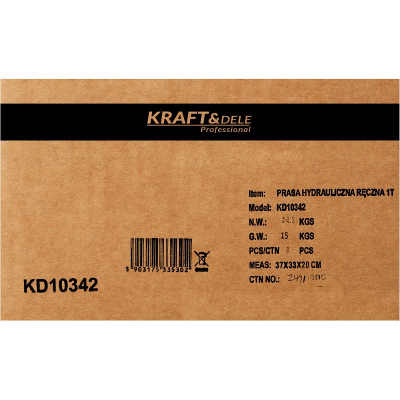 Prasa hydrauliczna ręczna 1T KD10342