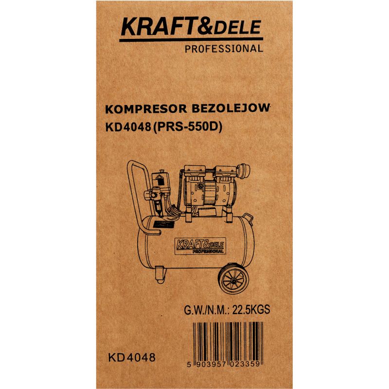 Kompresor bezolejowy 50L 1500W 290L/min KD4048