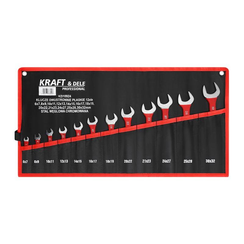 Klucze dwustronnie płaskie 12el. KD10924