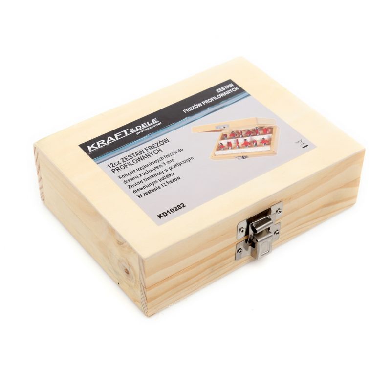 Zestaw Frezów do drewna KD10282 12szt. frez 8mm