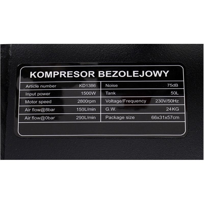 Kompresor bezolejowy 24L / 1390W KD1385