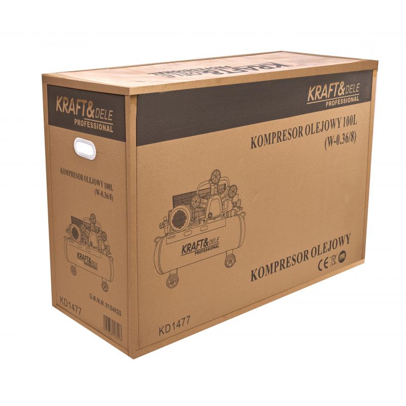 Kompresor olejowy 100L 3 Tłoki KD1477 + Seperator
