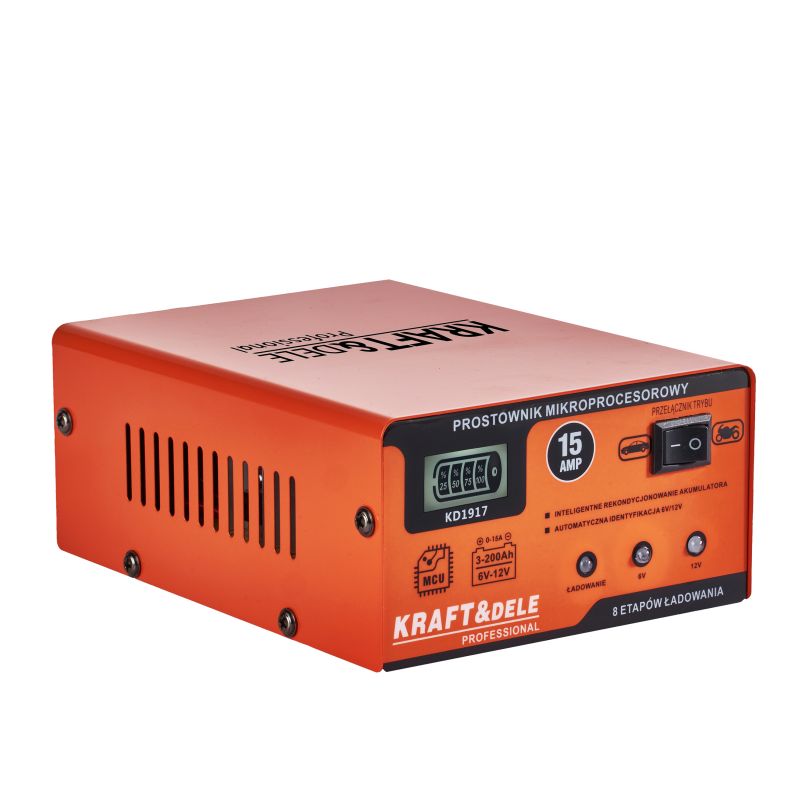 Prostownik mikroprocesorowy 15AMP 6/12V