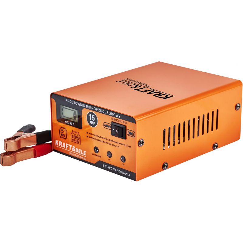 Prostownik mikroprocesorowy 15AMP 6/12V