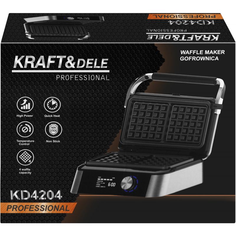 Gofrownica z wyświetlaczem LED 2200W KD4204
