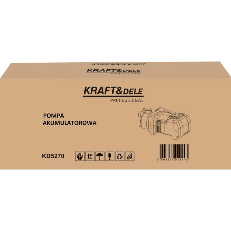 Akumulatorowa pompa ogrodowa 3500L/h 2x6Ah + ładowarka KD5270