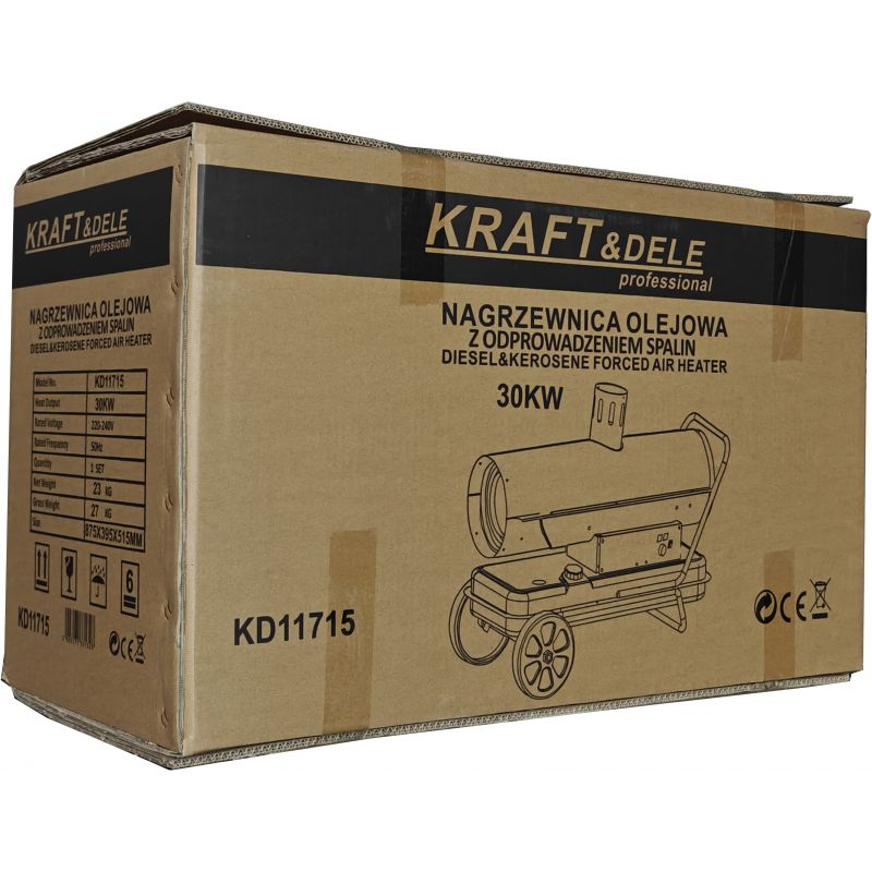 Nagrzewnica olejowa 30 kw / termostat / odprowadzenie spalin KD11715