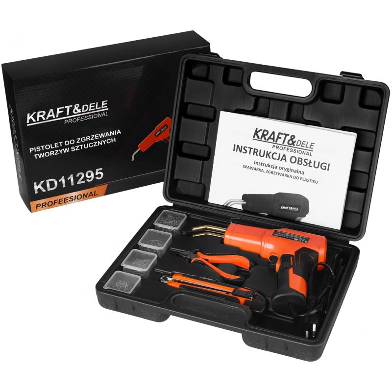 Spawarka do plastiku zgrzewarka lutownica 85W do tworzywa + akcesoria zszywki KD11295