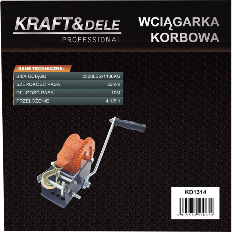 Wciągarka korbowa pasowa 2500Ibs KD1314
