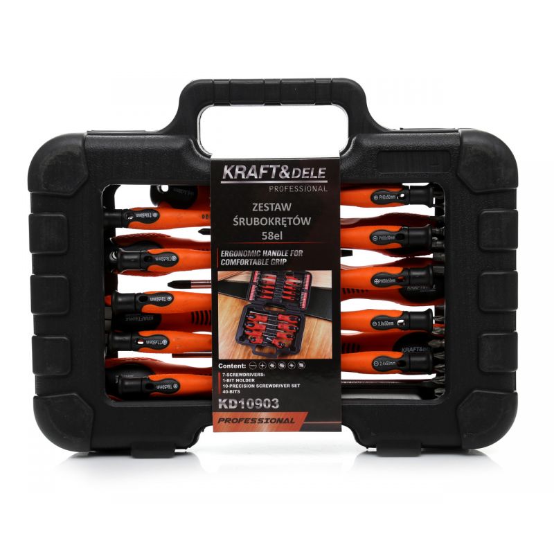 Zestaw śrubokrętów i bitów 58el. KD10903