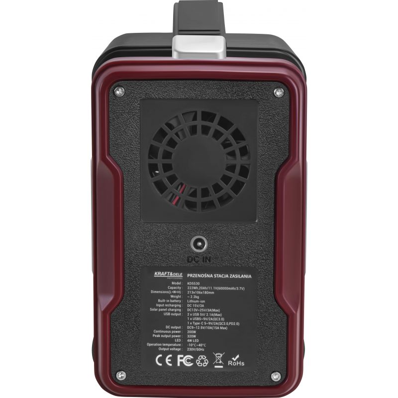 Przenośna stacja zasilania 222Wh 20Ah / 11.1V KD5530