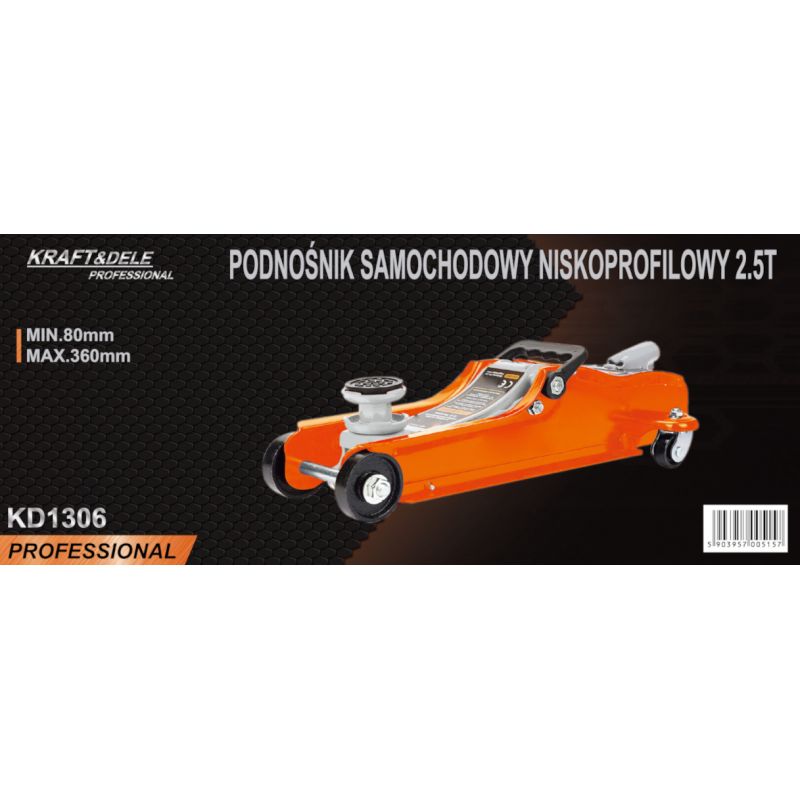 Podnośnik niskoprofilowy 2,5T 80-360mm KD1306