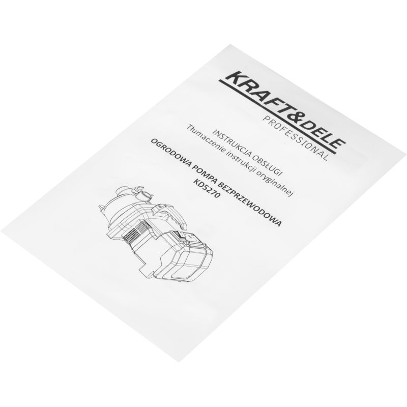 Akumulatorowa pompa ogrodowa 3500L/h 2x6Ah + ładowarka KD5270