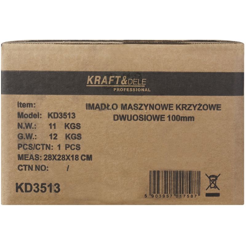 Imadło krzyżowe maszynowe 100MM KD3513