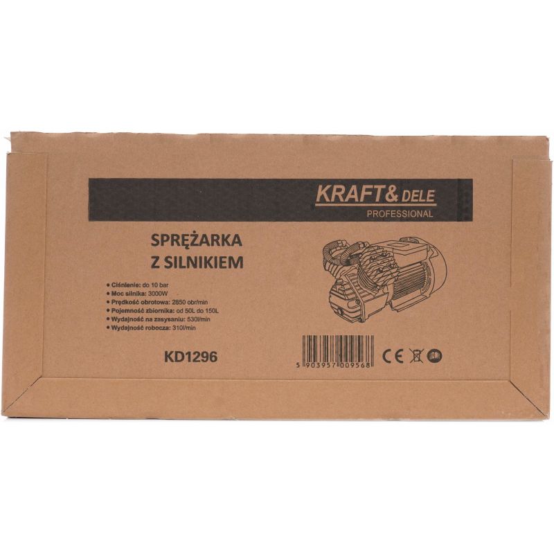 Vzduchový kompresor s elektrickým motorom, prietok 530 l/min, model KD1296