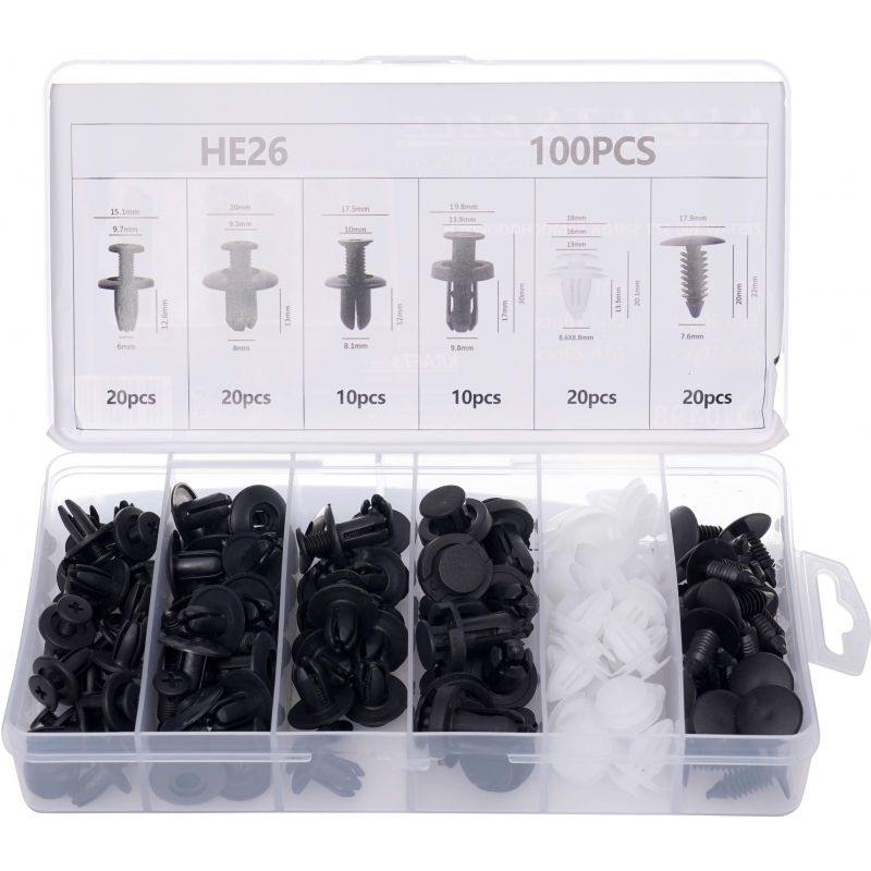 Spinki i klipsy mocujące do tapicerki 100szt. KD10498