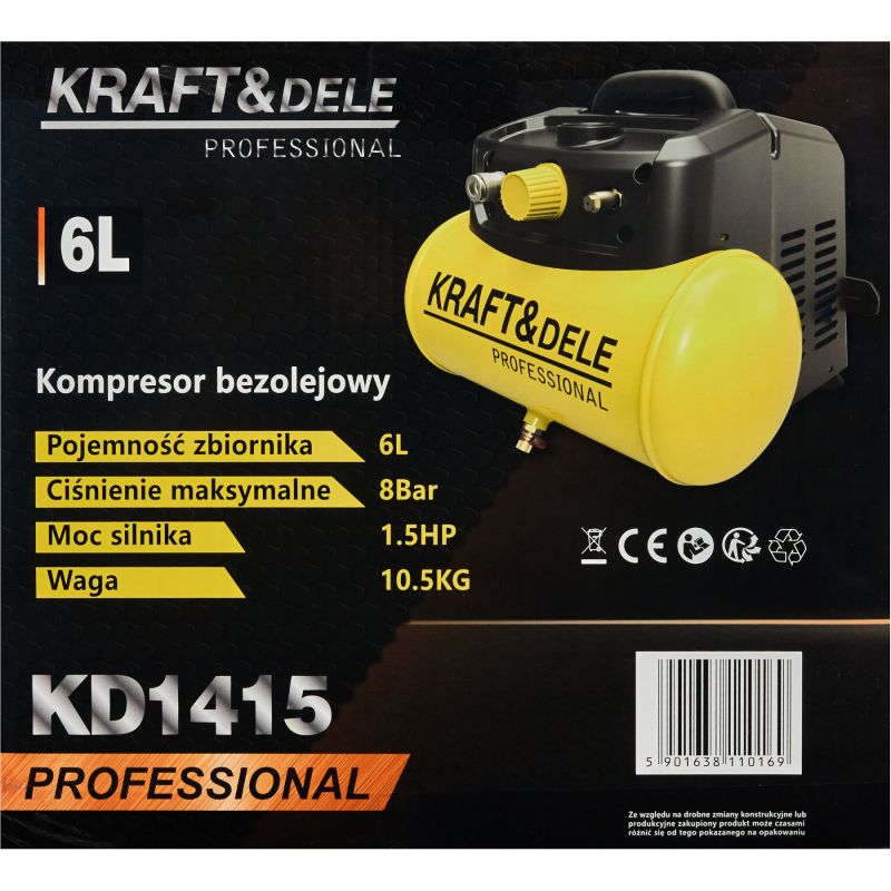 Kompresor bezolejowy 6L 8bar KD1415