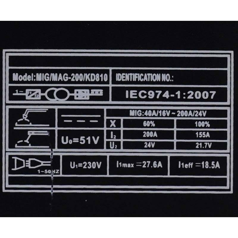 Spawarka Inwertorowa MIG/MAG 200A KD810