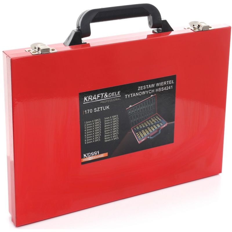 Wiertła tytanowe HSS do metalu 170 szt. KD991