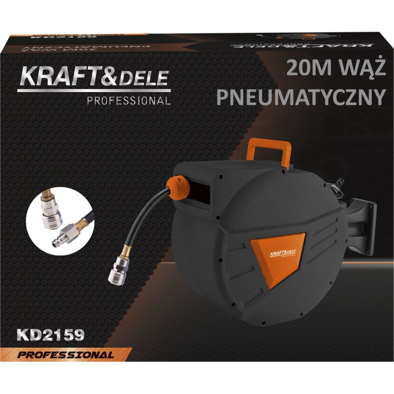 Vzduchový navijak, hadica 20m + 2m, 1/4", KD2159