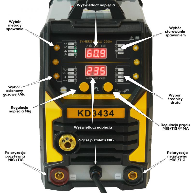 Spawarka inwertorowa MIG Flux MMA TigLift SYNERGIA KD3434