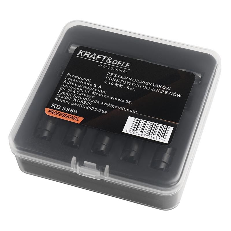 Zestaw rozwiertaków punktowych do zgrzewów 9 ELEMENTÓWKD5989