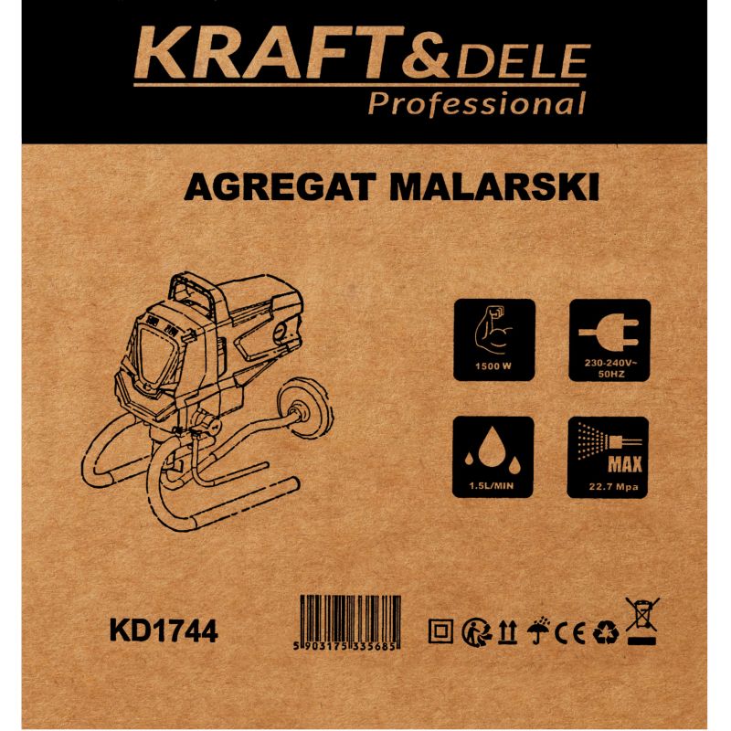 Agregat malarski natryskowy tłokowy 1500W KD1744