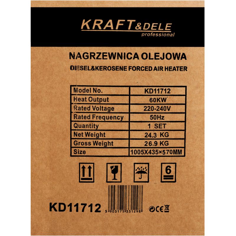 Nagrzewnica olejowa 60KW termostat KD11712