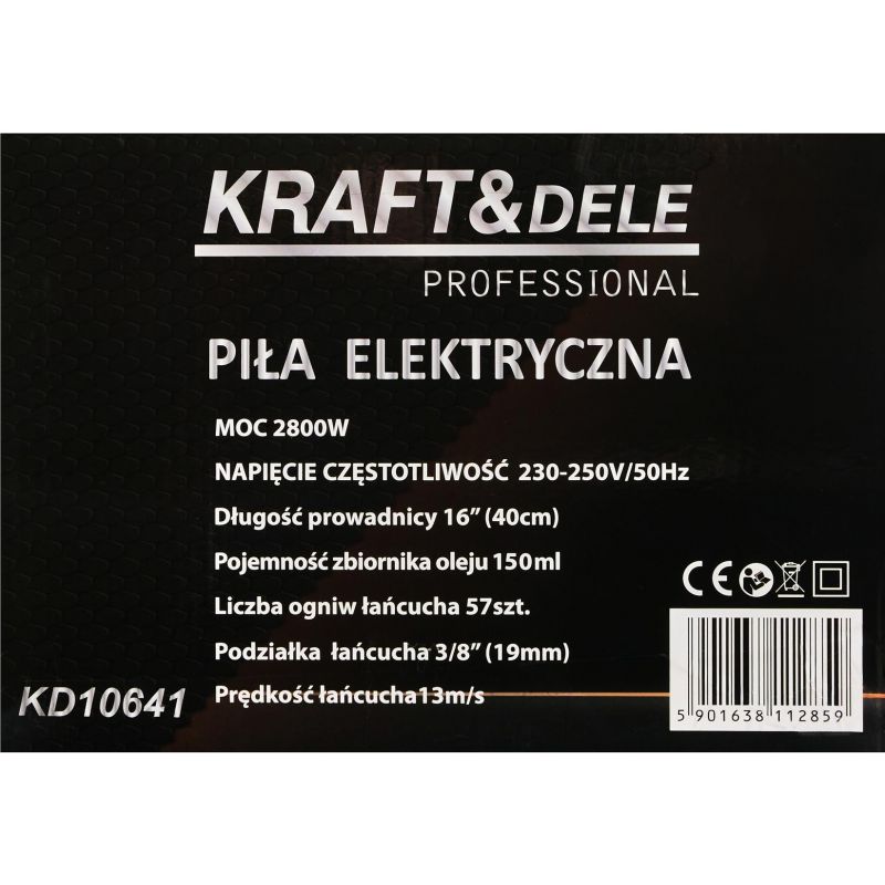 Piła elektryczna łańcuchowa 2800W / 16'' 40cm KD10641