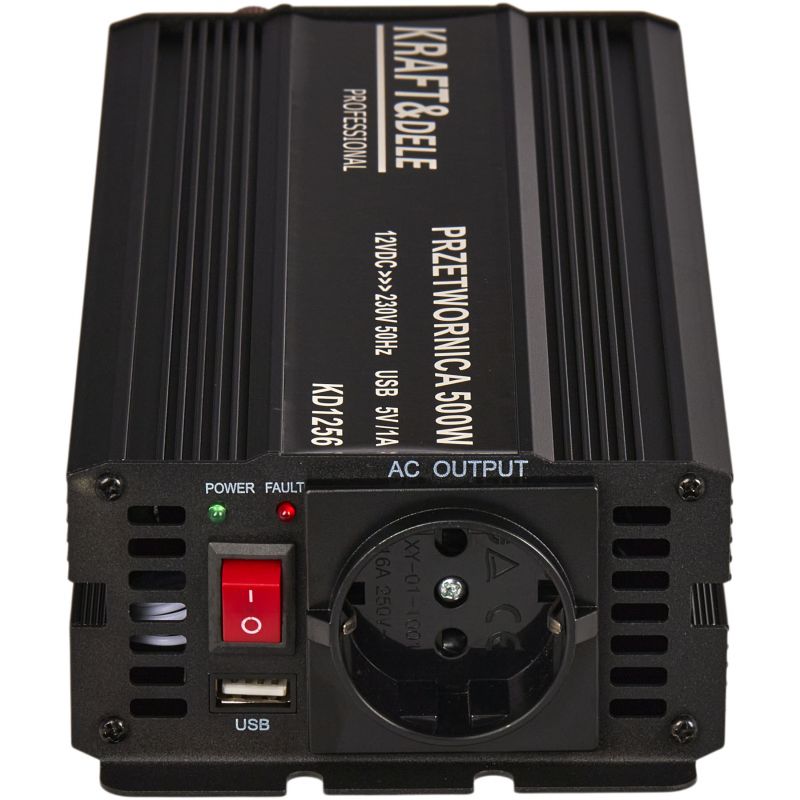 Przetwornica napięcia 12V na 230V 500/1000W CZYSTA SINUSOIDA KD1256