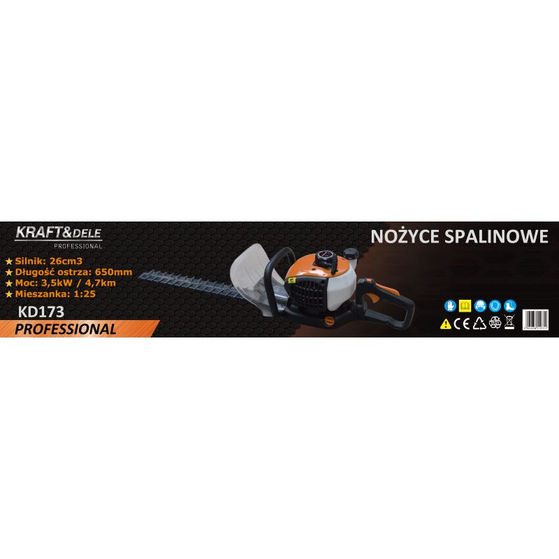 Nożyce spalinowe do żywopłotu KD173 3,5kW 650mm