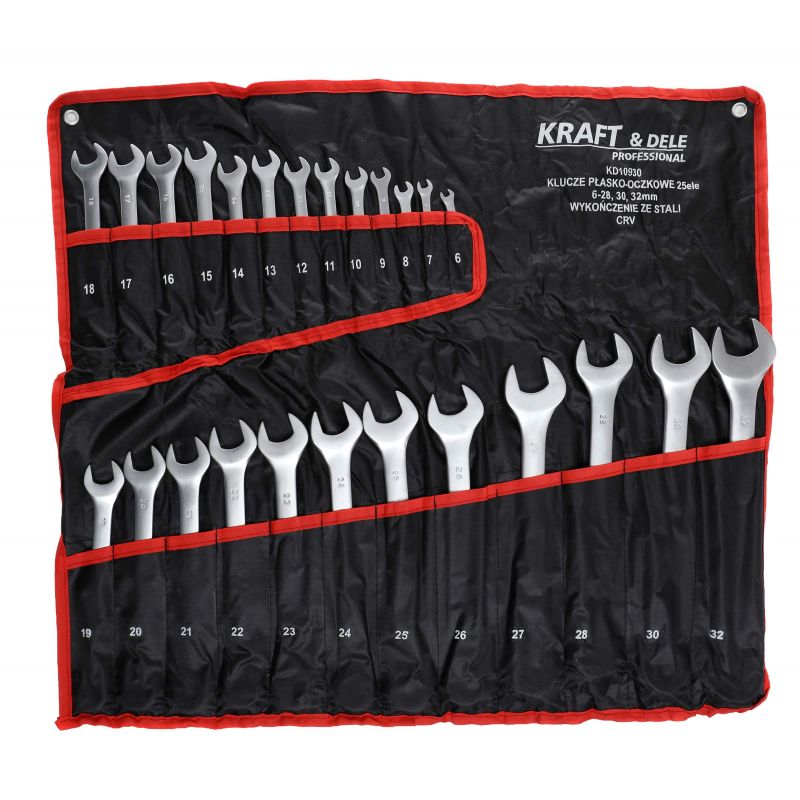 Klucze płasko-oczkowe 25el. KD10930