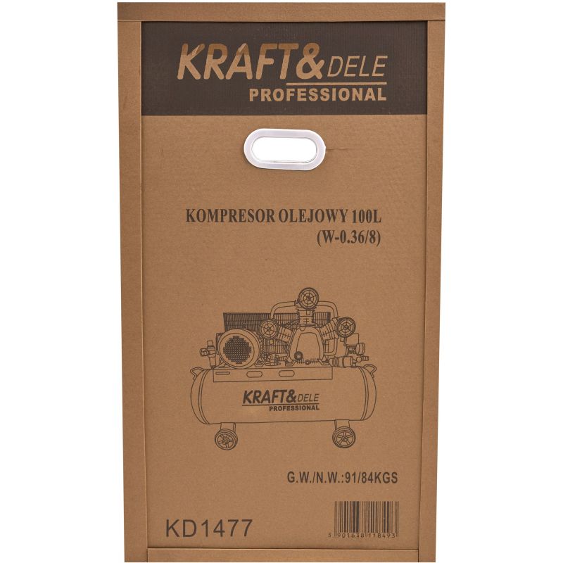 Kompresor olejowy 100L 3 Tłoki KD1477 + Seperator