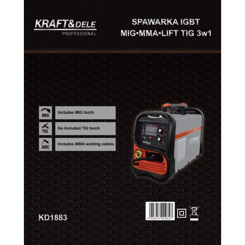 Spawarka igbt - gaz / bez gazu / mig / mma / tig KD1883