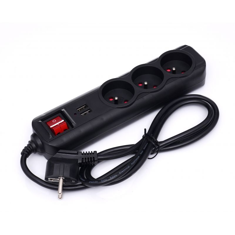 Przedłużacz z USB 3m 3 gniazda KD4032