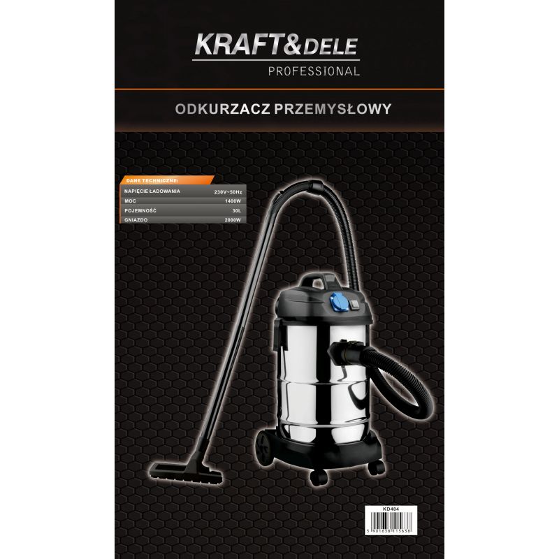 Odkurzacz przemysłowy 30L 1400W KD484