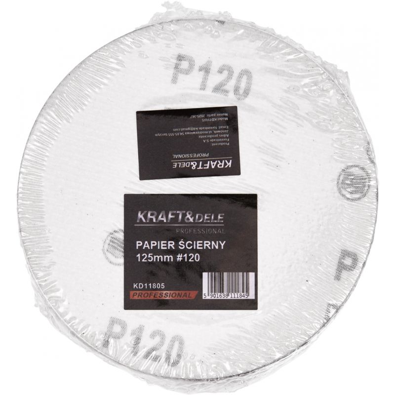 Papier ścierny 50szt. krążek 125mm P120 na rzep KD11805