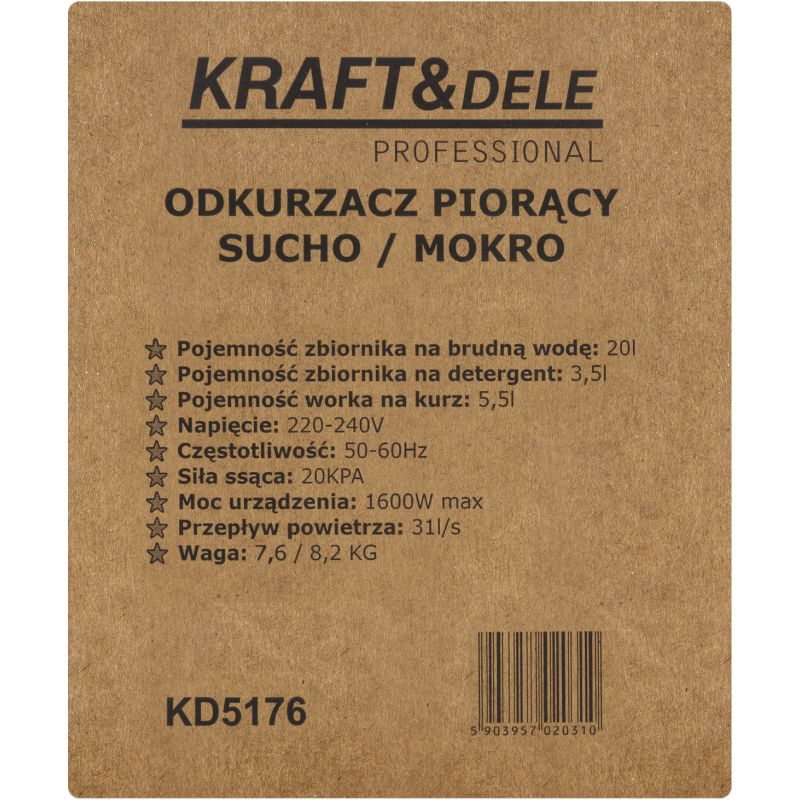 Odkurzacz sucho/mokro 1600W KD5176