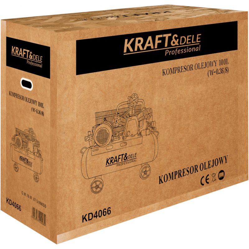 Kompresor olejowy 100L 4100W 650L/min KD4066