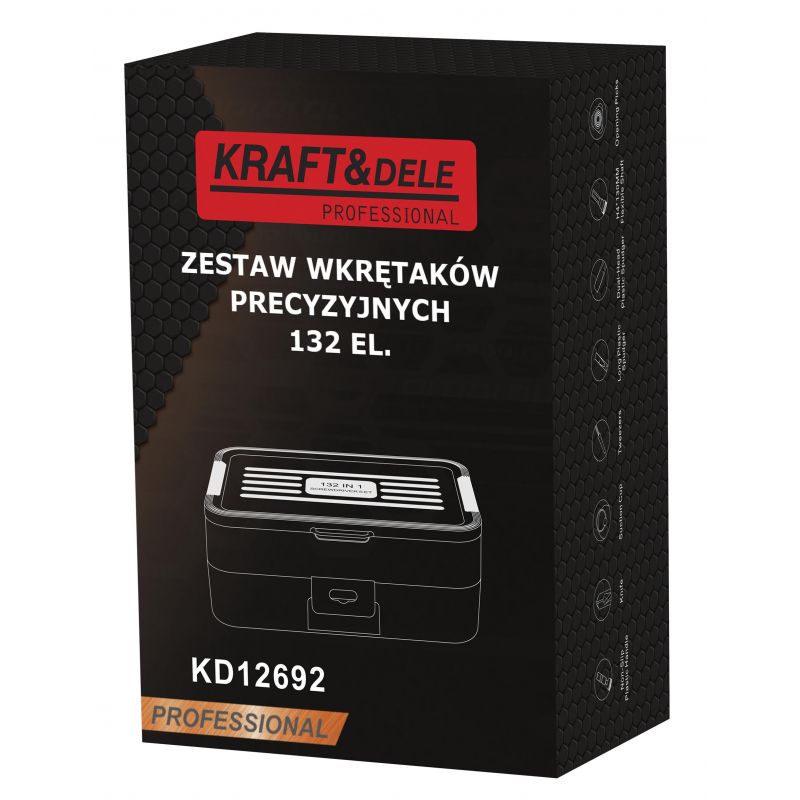 Zestaw wkrętaków precyzyjnych 132el. KD12692