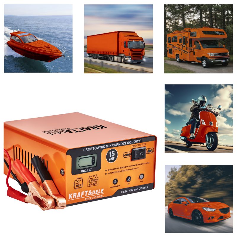 Prostownik mikroprocesorowy 15AMP 6/12V