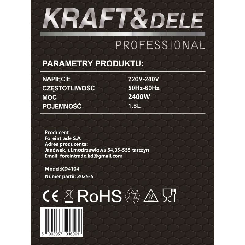 Elektrická kanvica 1,8 l, model KD4104