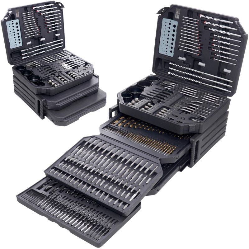 Wiertła, otwornice, dłuta, bity - zestaw 300-el. KD998