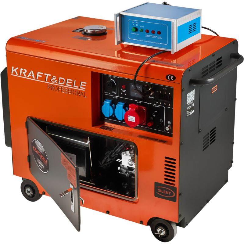 Dieselový generátor 7000 W, 12/230/380 V + batéria KD121