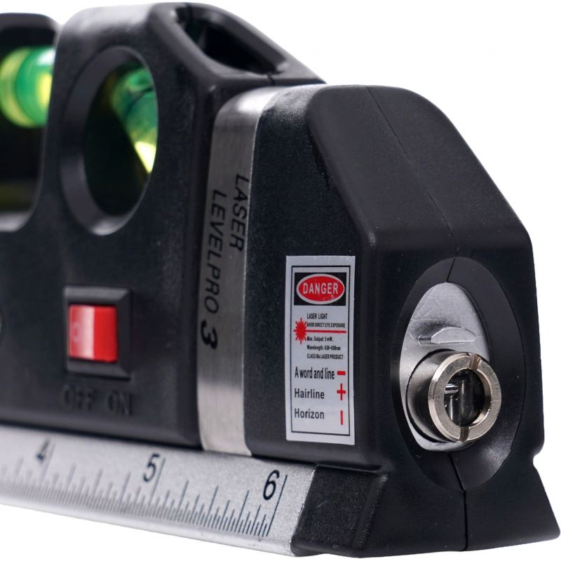 Poziomica laserowa z miarą 250cm KD10437