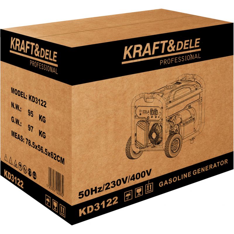 Agregat Prądotwórczy 12V 230V 400V 9kW Benzyna KD3122